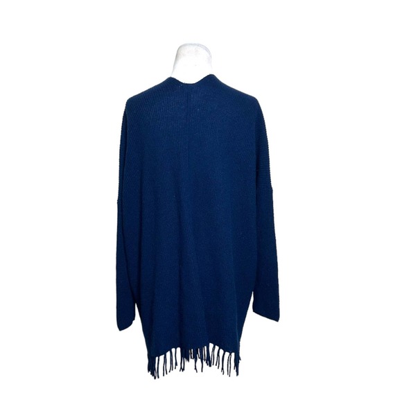 Joie blue cashmere long sleeves fringe hem open front cardigan size XXS - Picture 7 of 10